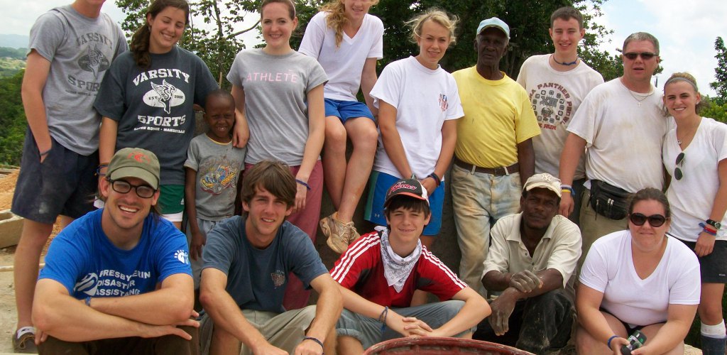 Our team from 2009.  Kids from all over the U.S. working together to make a better home for the needy of Jamaica.
